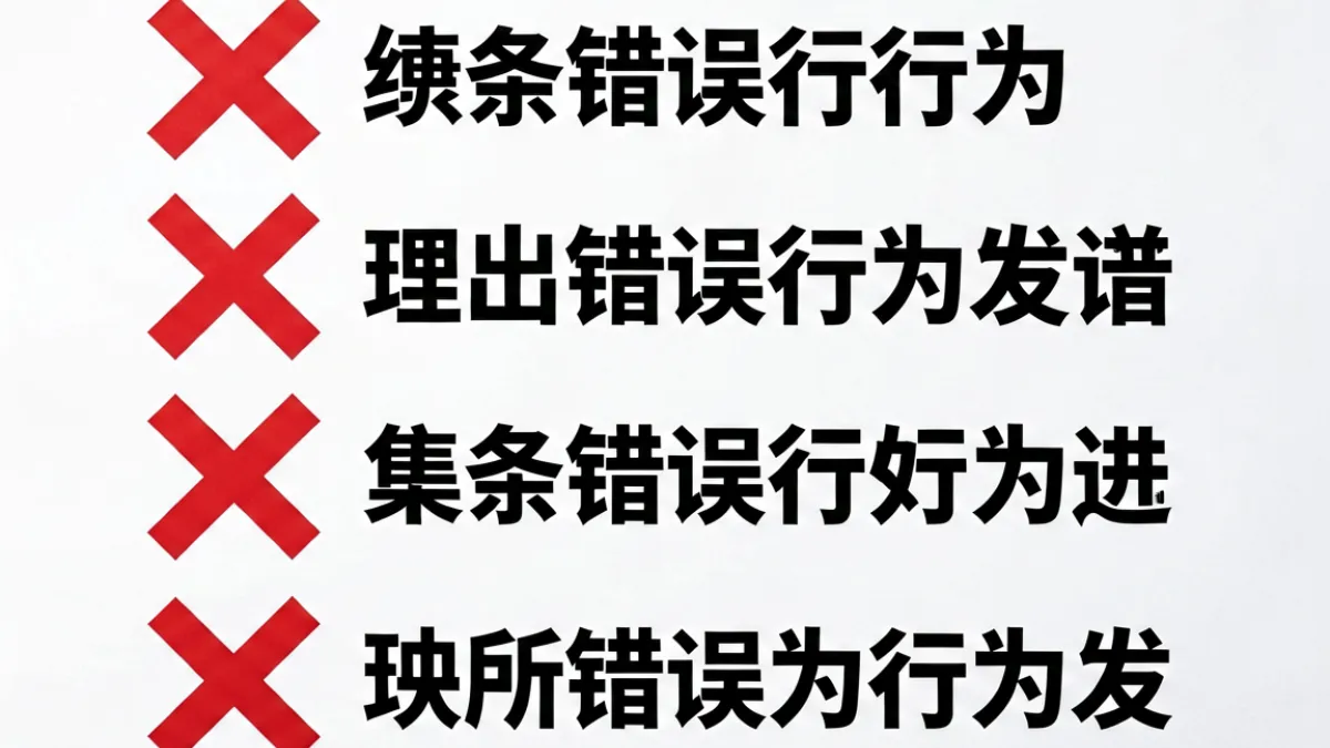 红叉标注的错误操作清单图示，列举婚外情怀孕后当事人常见的法律误区与错误自救行为